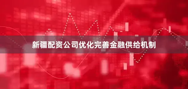 新疆配资公司优化完善金融供给机制